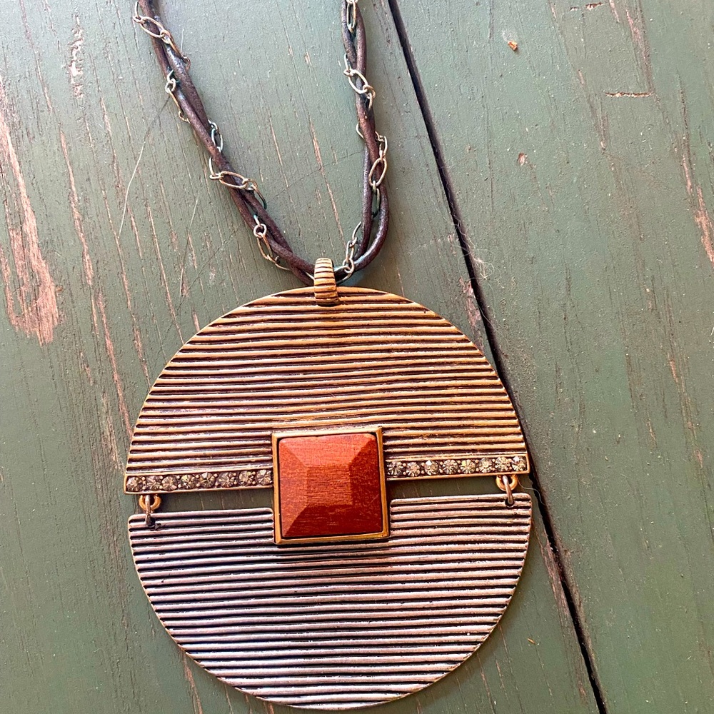 Chicos vintage art deco statement necklace